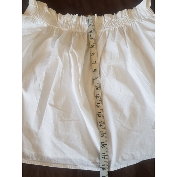 Gap Womens Off Shoulder White Blouse Ruffled Cotton Short Sleeve Size Small - Picture 12 of 12